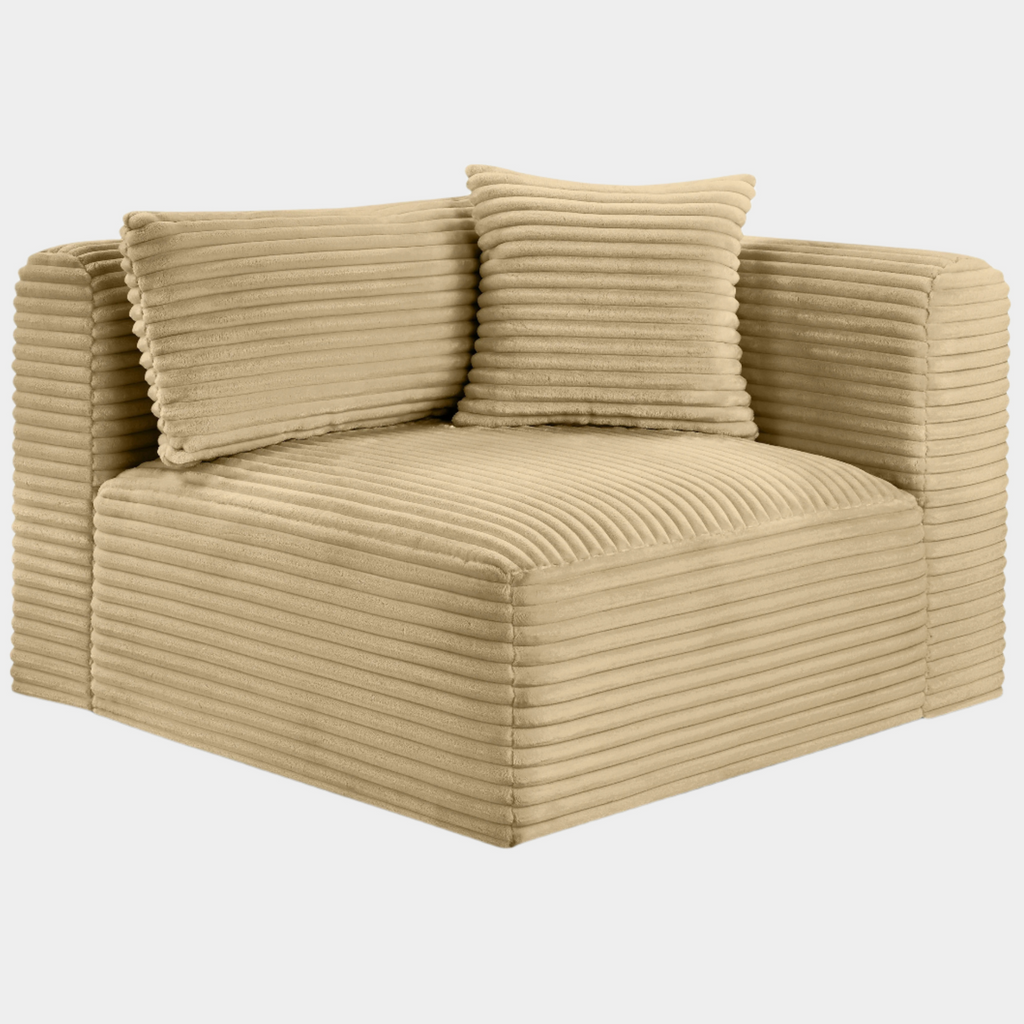Shaggy Corduroy Performance Fabric Upholstered Accent Chair