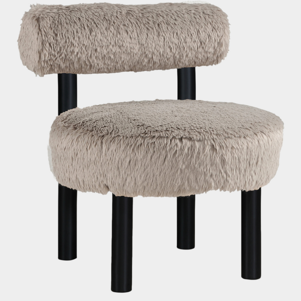 Ambre Vegan Shearling Fabric Upholstered Accent Chair