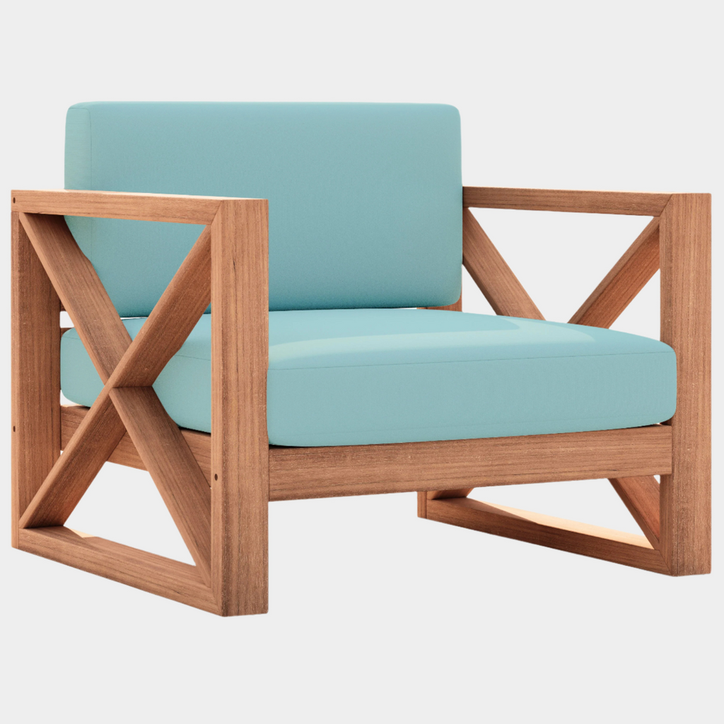 Anguilla Water Resistant Fabric Upholsetered Outdoor Patio Accent Chair
