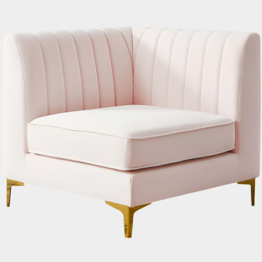 Alina Velvet Upholstered Modular Corner Chair