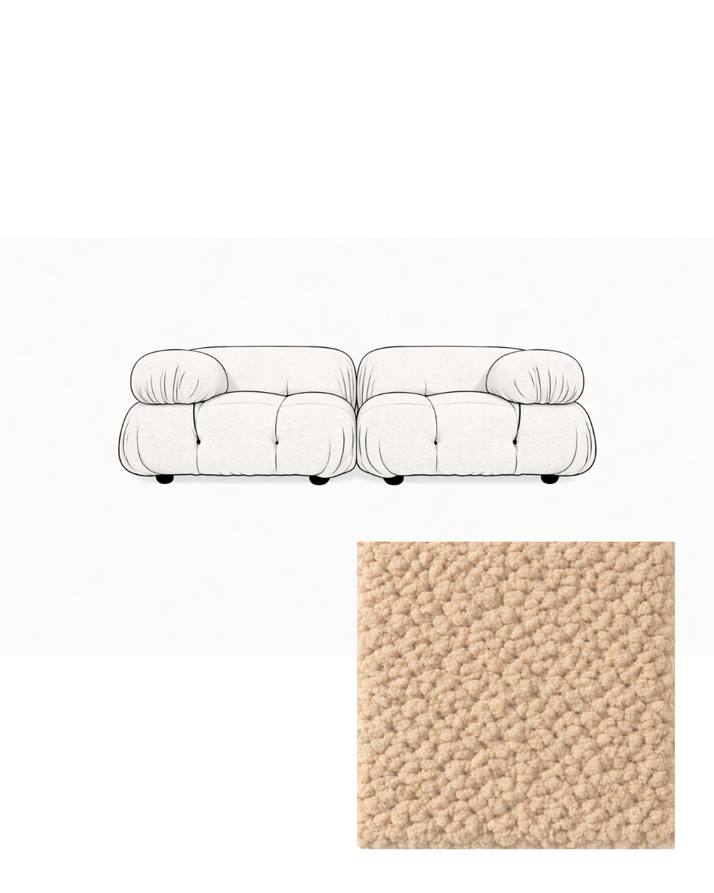 Mario Bellini Two-Seater Boucle Sofa