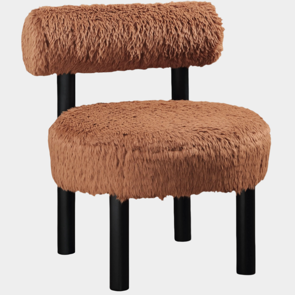 Ambre Vegan Shearling Fabric Upholstered Accent Chair