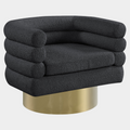 Tessa Boucle Fabric Upholstered Swivel Accent Chair