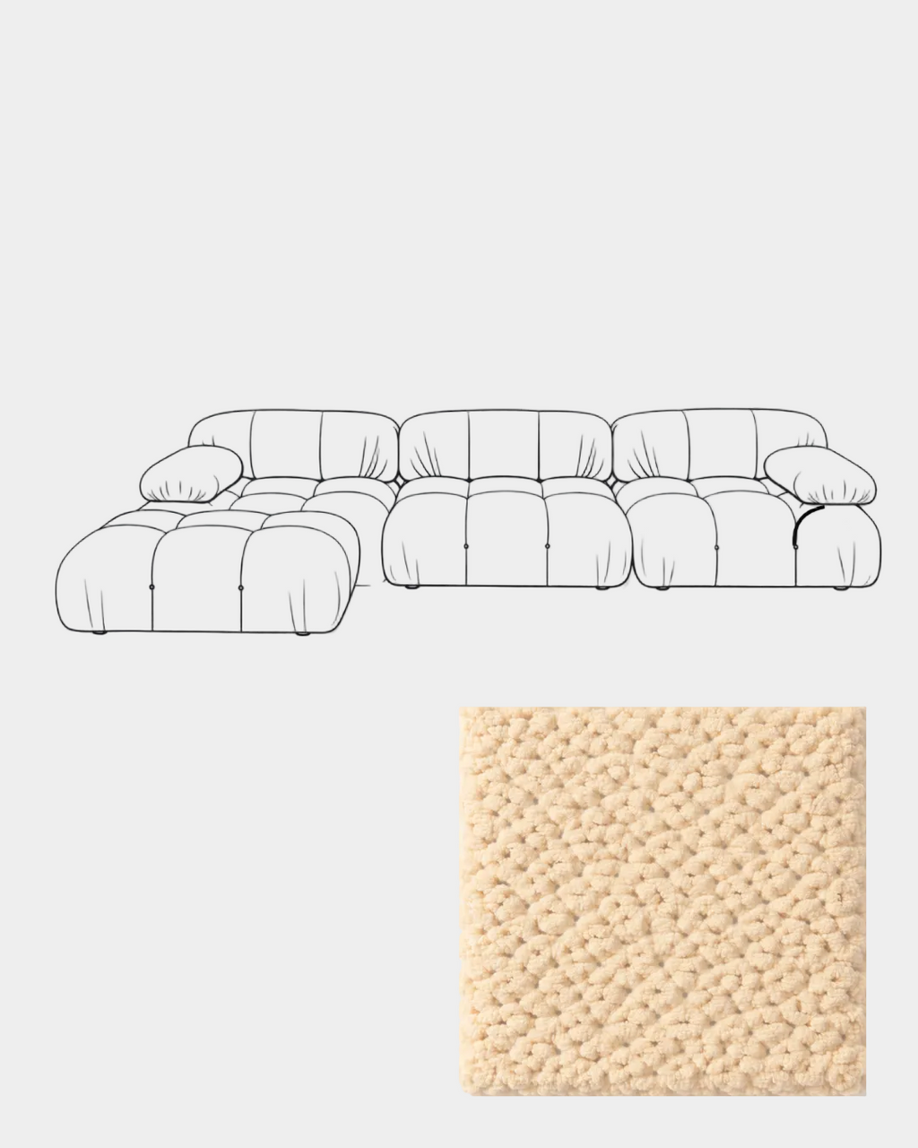 Mario Bellini Boucle Sofa with Ottoman