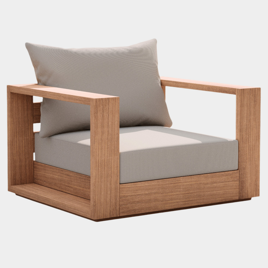 Tulum Water Resistant Fabric Upholstered Outdoor Patio Accent Chair