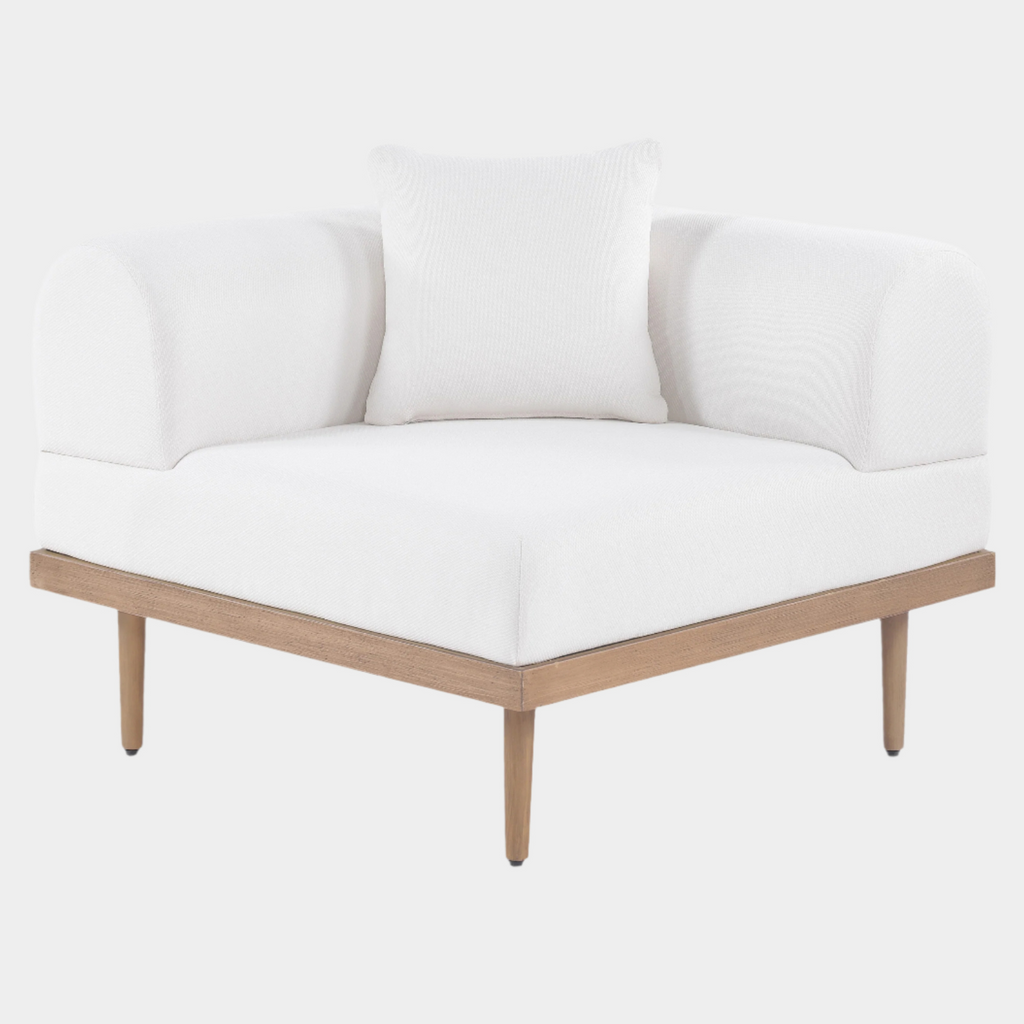 Laguna Resilient Water Resistant Fabric Upholstered Outdoor Patio Modular Corner Chair