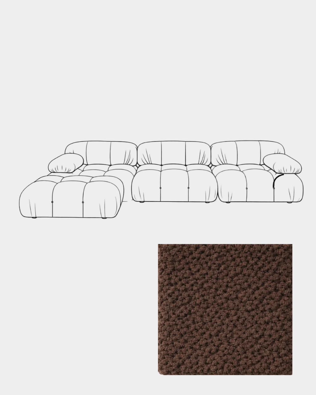 Mario Bellini Boucle Sofa with Ottoman