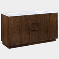 Willard 60" White Engineered Stone And Solid Wood Bathroom Vanity