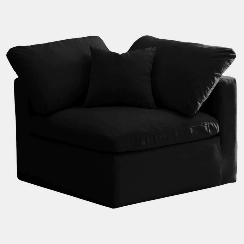 Plush Velvet Upholstered Standard Comfort Modular Corner Chair