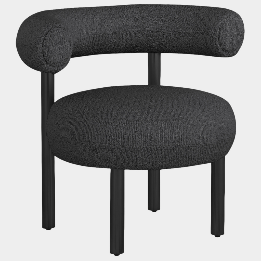 Bordeaux Boucle Fabric Upholstered Accent Chair