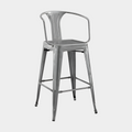 Tolix High Back Arm Stool