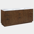 Willard 72" White Engineered Stone And Solid Wood Bathroom Vanity