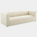Reflection Channel Tufted Upholstered Fabric Sofa