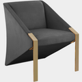 Rivet Velvet Upholstered Accent Chair