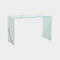 Marble Look Bent Glass Desk