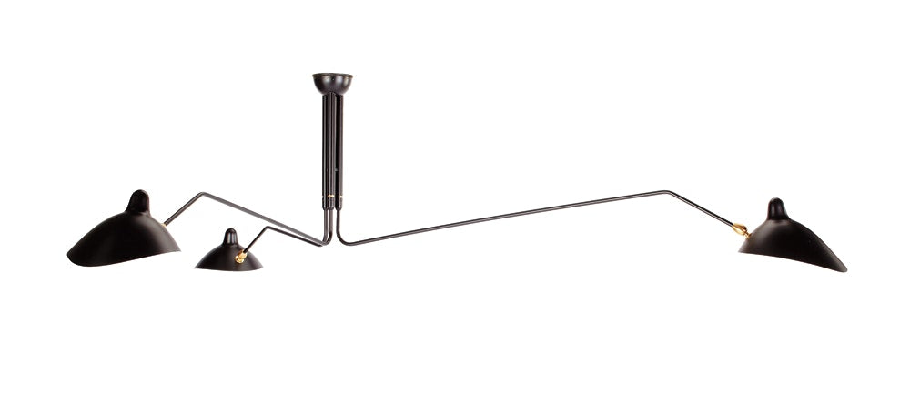Serge Mouille Three-Arm Ceiling Lamp