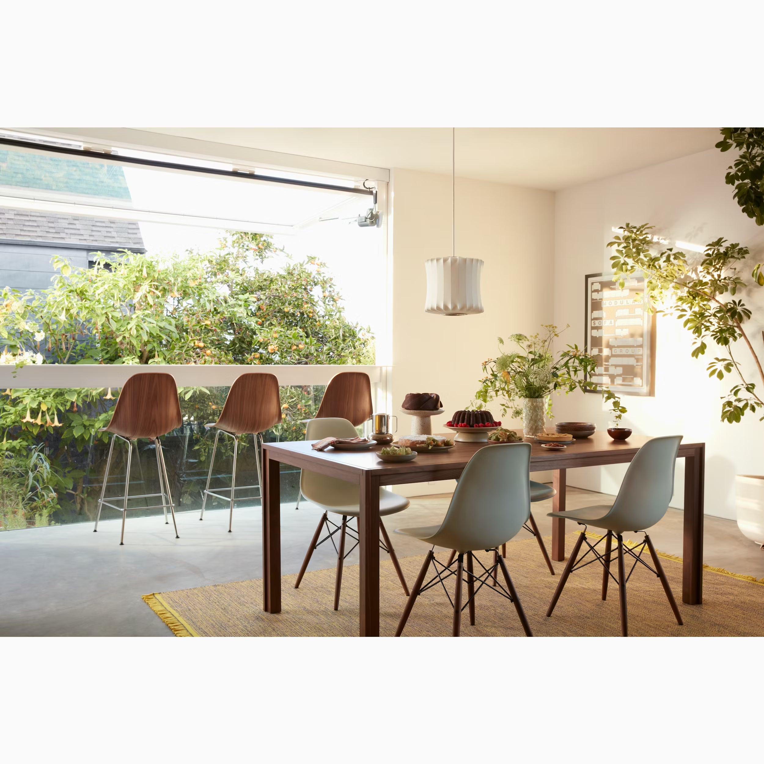 Eames Eiffel Molded Plastic Chair (Walnut Base)