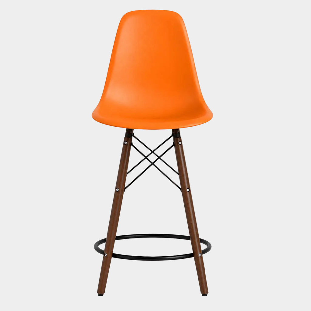 Eames Eiffel Molded Plastic Stool (Walnut Base)