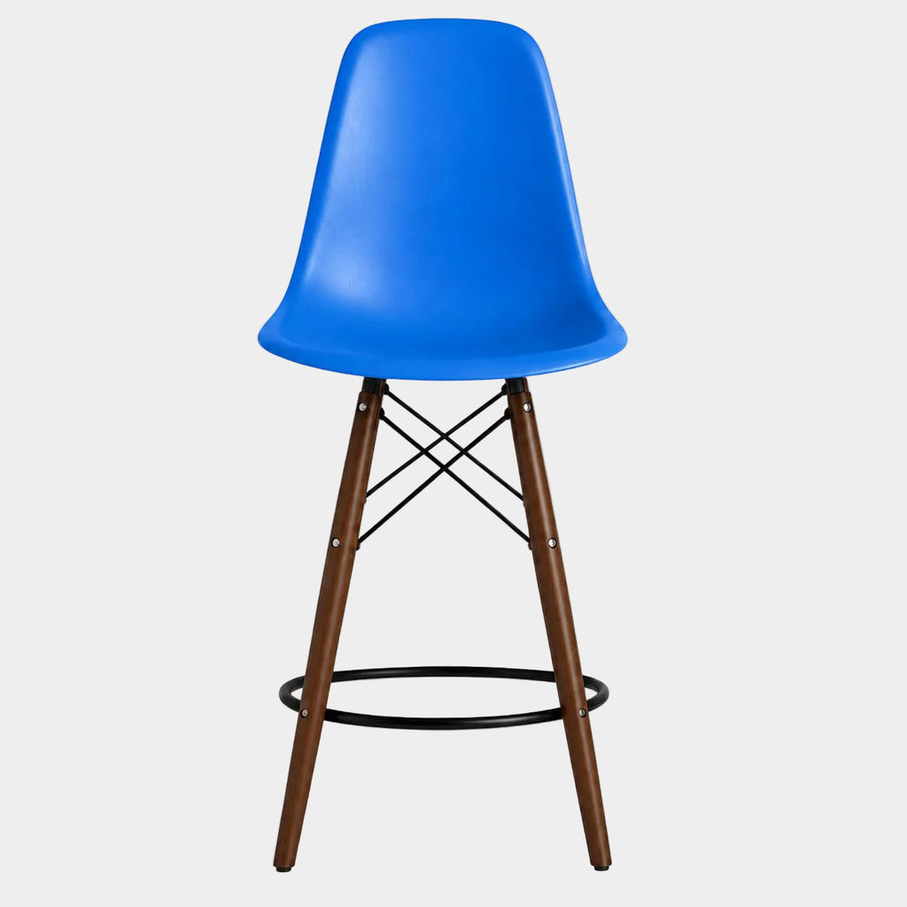 Eames Eiffel Molded Plastic Stool (Walnut Base)