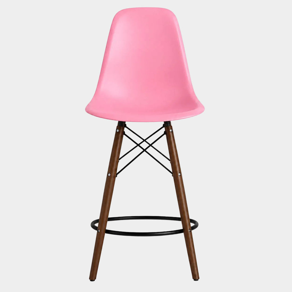 Eames Eiffel Molded Plastic Stool (Walnut Base)