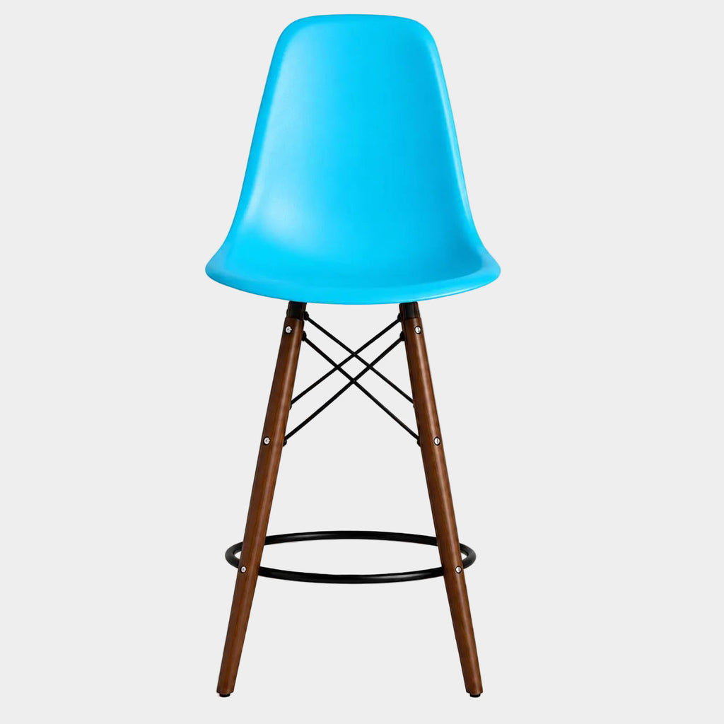 Eames Eiffel Molded Plastic Stool (Walnut Base)