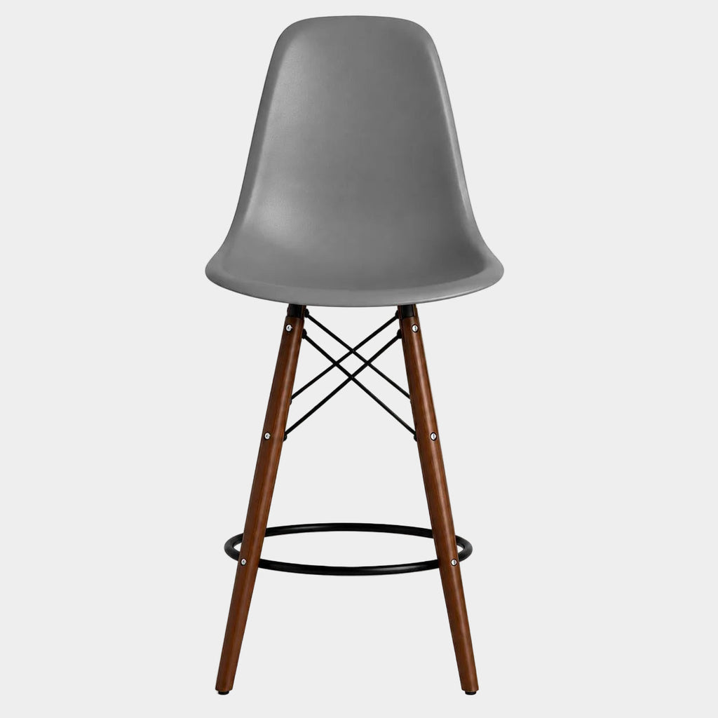 Eames Eiffel Molded Plastic Stool (Walnut Base)