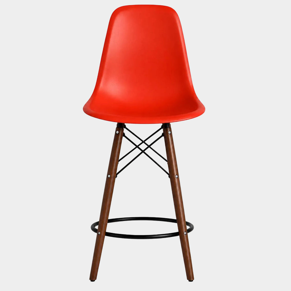Eames Eiffel Molded Plastic Stool (Walnut Base)