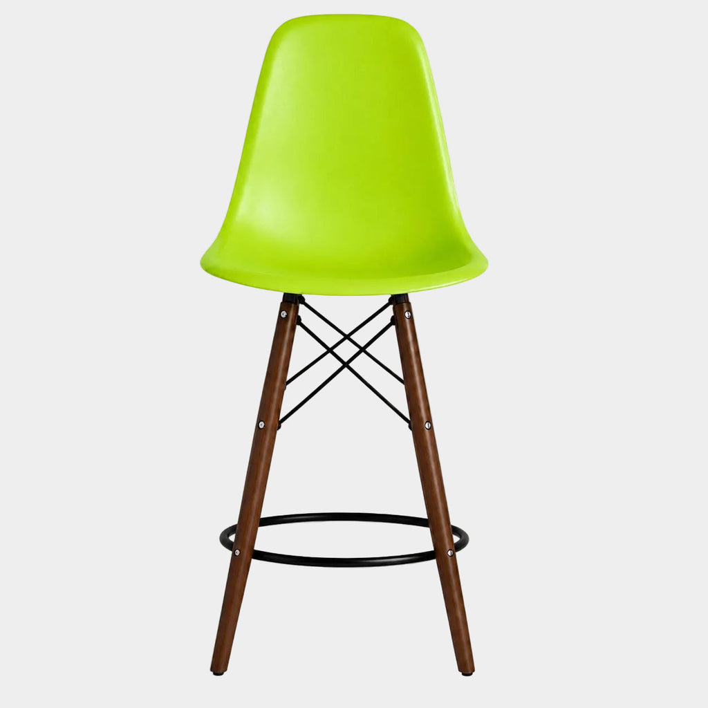Eames Eiffel Molded Plastic Stool (Walnut Base)