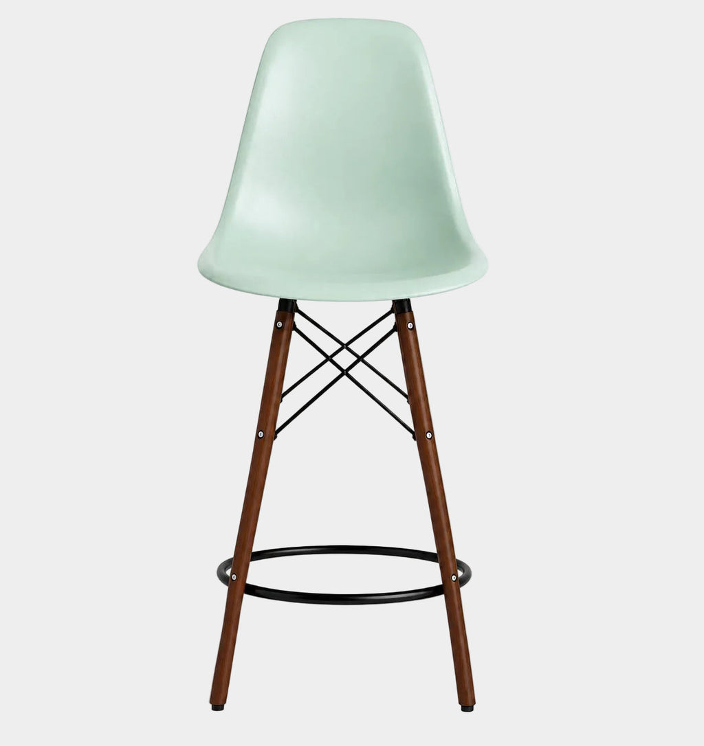 Eames Eiffel Molded Plastic Stool (Walnut Base)