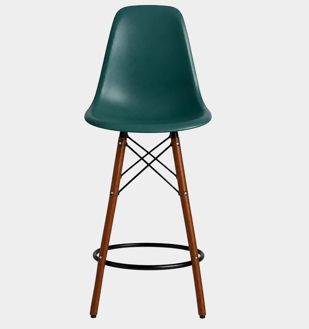 Eames Eiffel Molded Plastic Stool (Walnut Base)