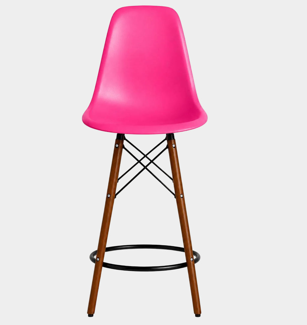Eames Eiffel Molded Plastic Stool (Walnut Base)