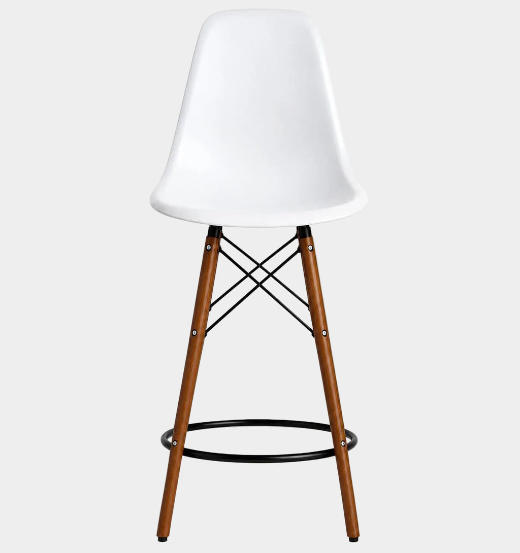 Eames Eiffel Molded Plastic Stool (Walnut Base)