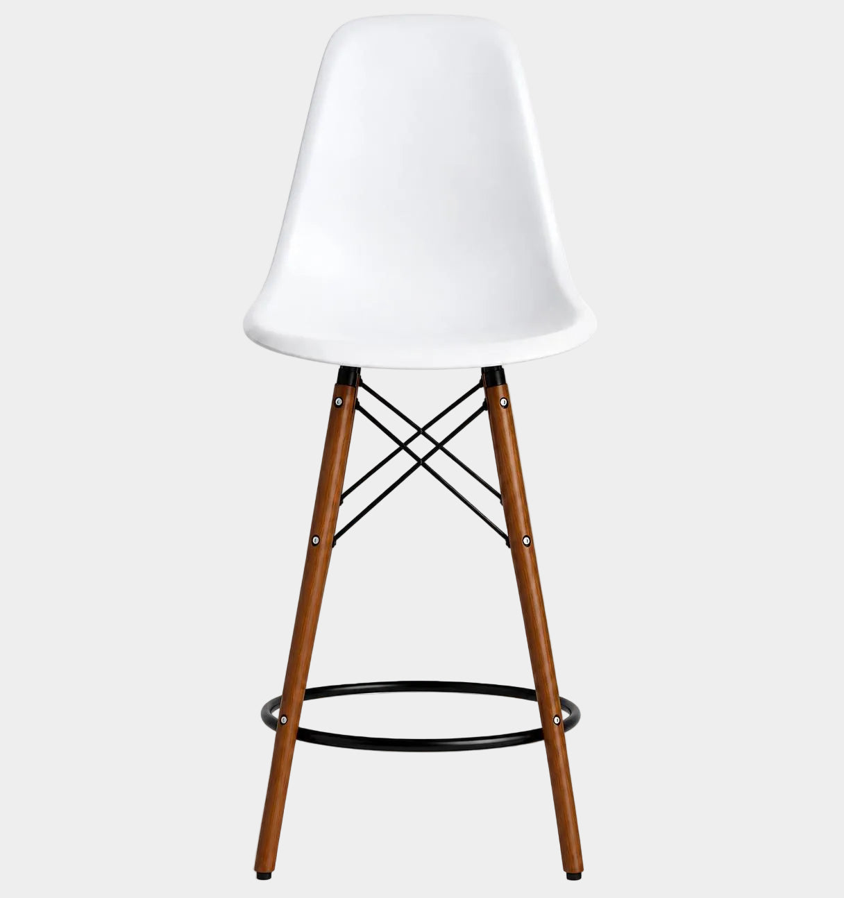 Eames Eiffel Molded Plastic Stool (Walnut Base)