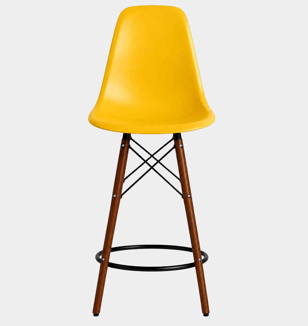 Eames Eiffel Molded Plastic Stool (Walnut Base)