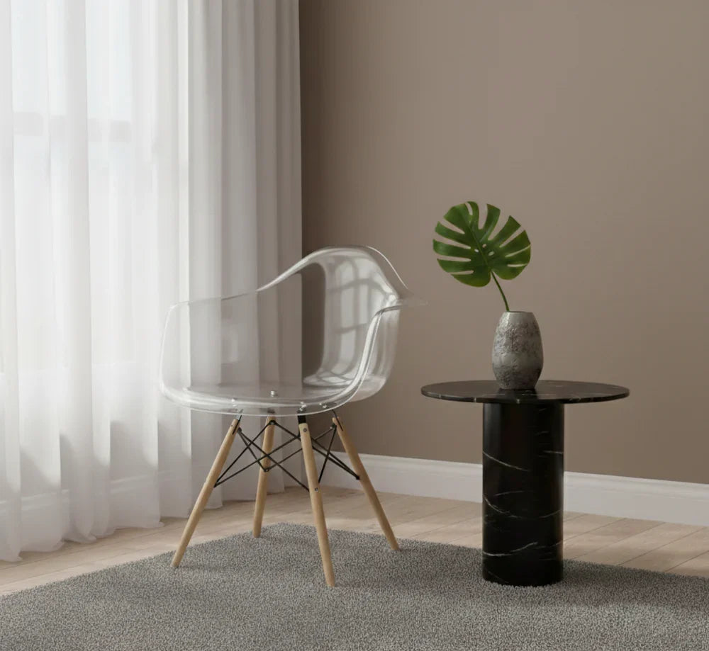 Eames Molded Plastic Armchair (Natural Wood Legs)