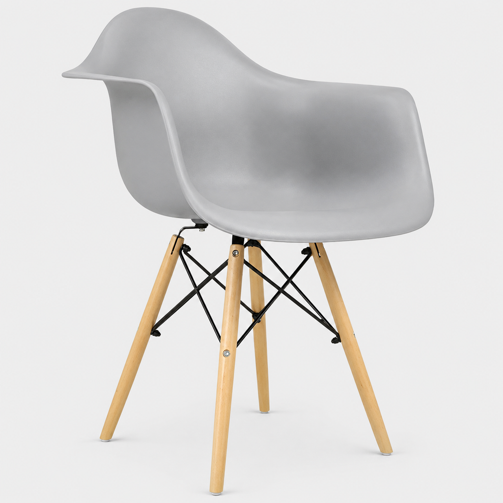 Eames Molded Plastic Armchair (Natural Wood Legs)
