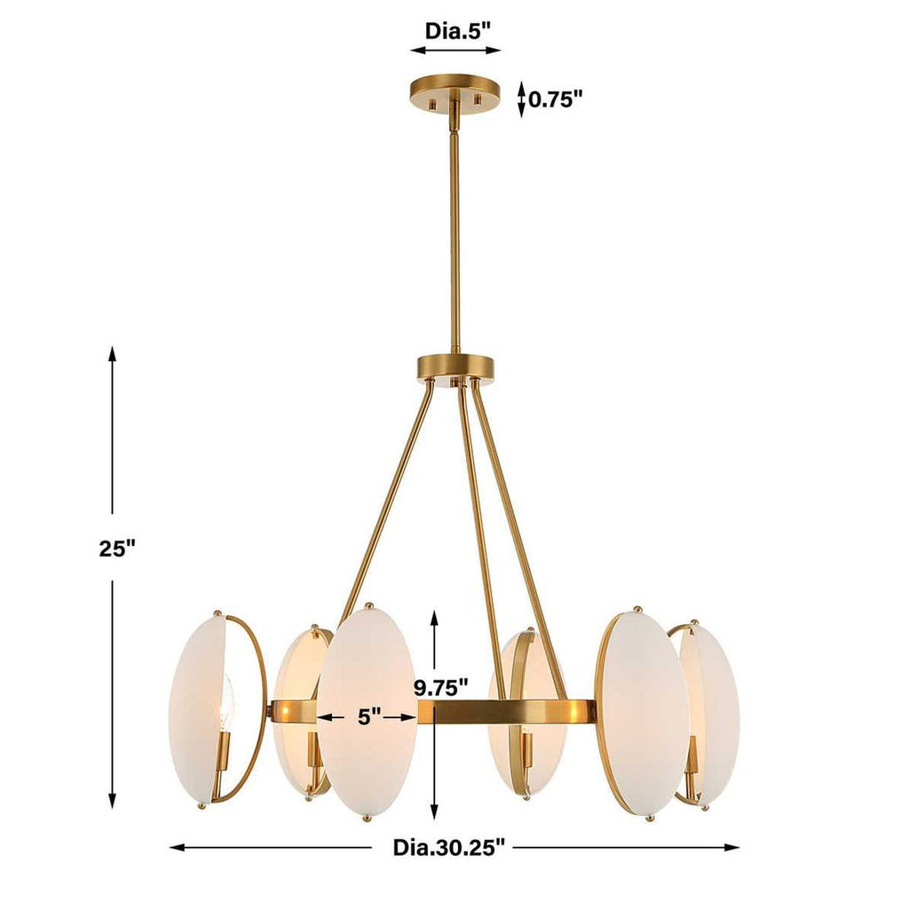 Oviform, 6 Lt Chandelier