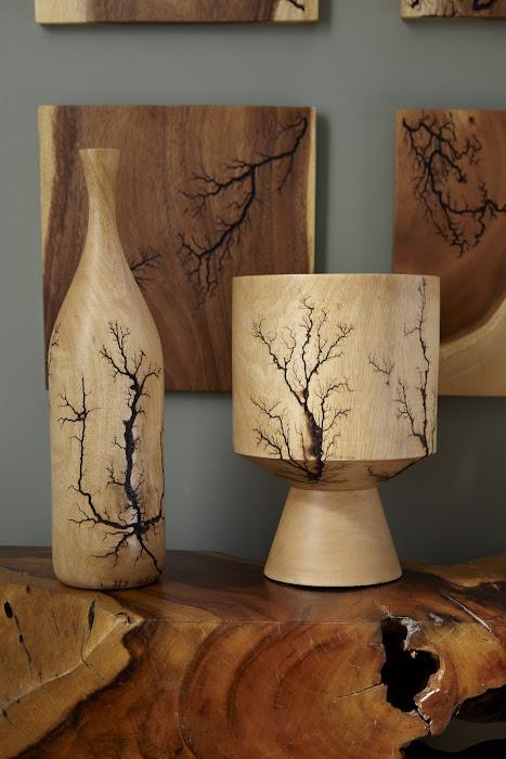 Lightning Bottle, Mango Wood, Curved Neck
