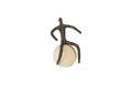 Abstract Figure on Bleached Wood Base, Bronze Finish