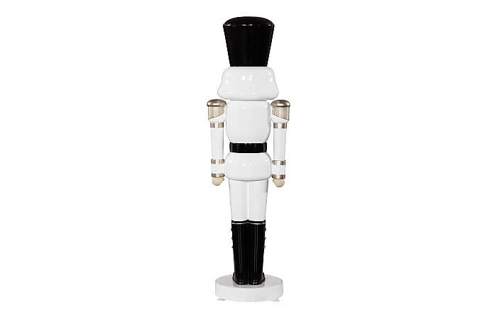 Nutcracker Soldier Sculpture 6ft, Black, White, and Gold