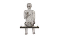 Crazy Wire Figure, Black Powder Coat, W/Black Wood Shelf