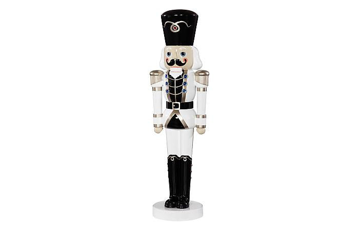 Nutcracker Soldier Sculpture 6ft, Black, White, and Gold