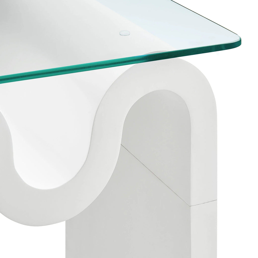 Ondine Glass Top Side Table