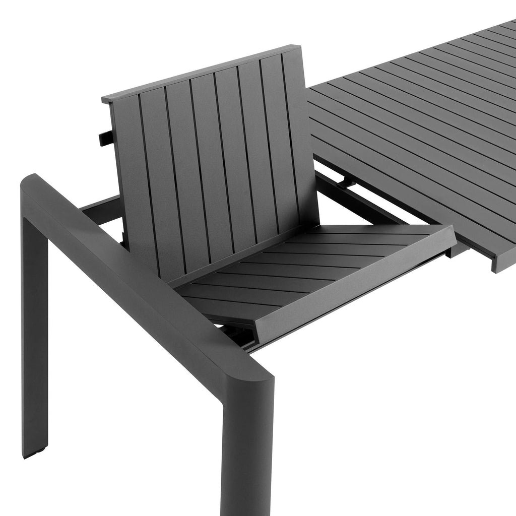 Tahoe Outdoor Patio Aluminum Extendable Dining Table in Gray