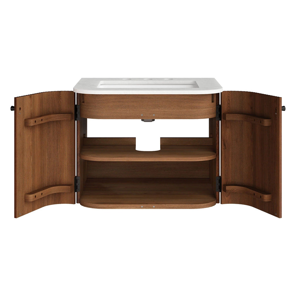 Zia 24" Wall-Mount Bathroom Vanity with Marble Sink