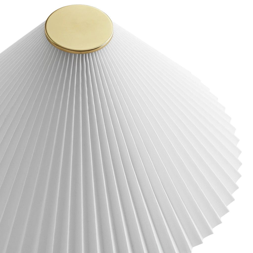 Cove Travertine Table Lamp With Pleated Shade in Travertine