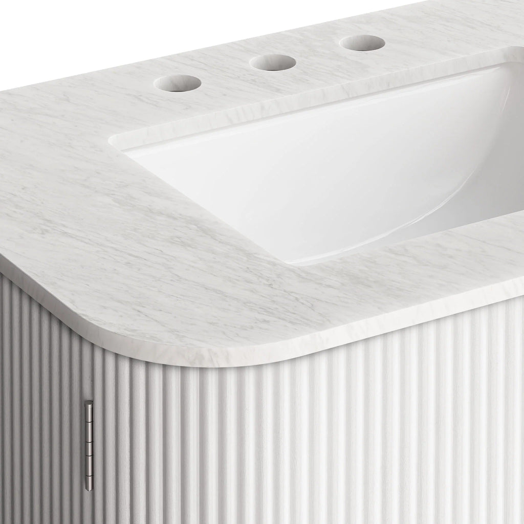 Zia 24" Wall-Mount Bathroom Vanity with Marble Sink