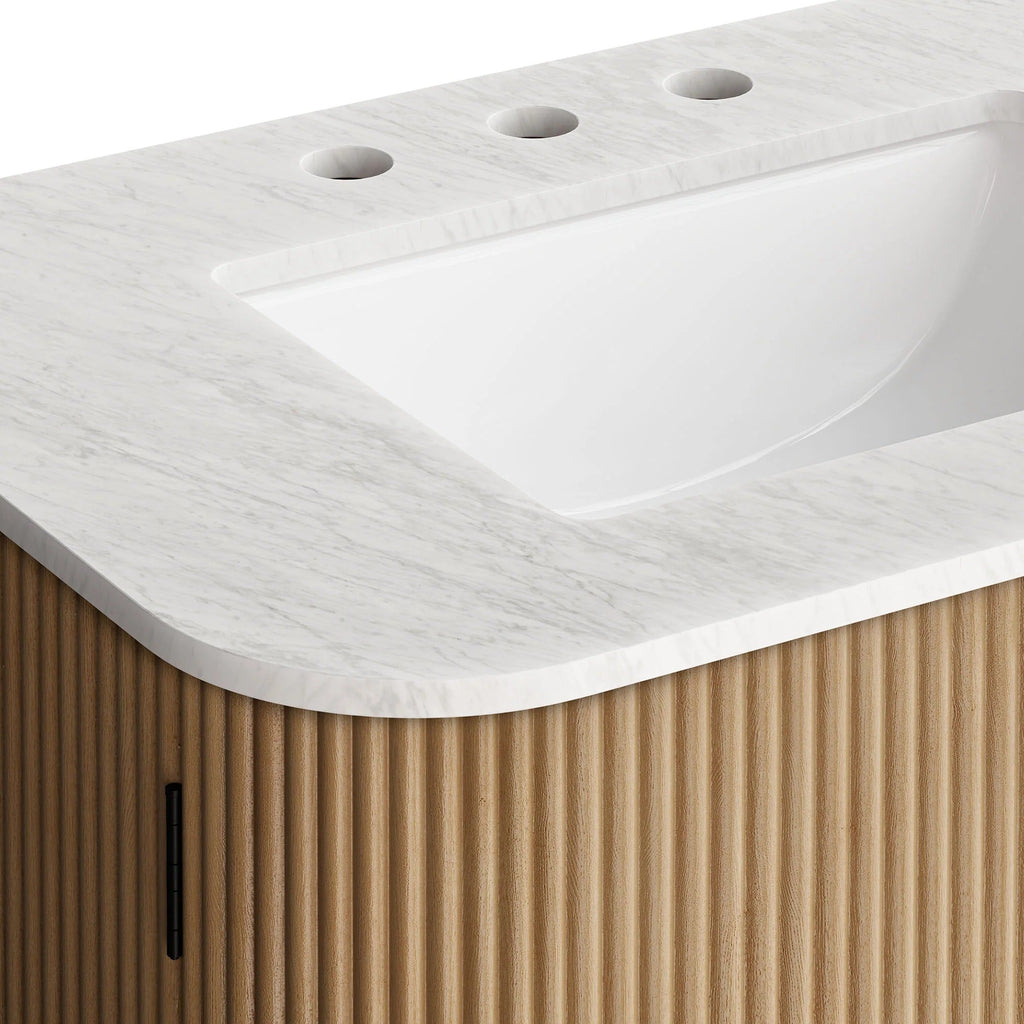 Zia 24" Wall-Mount Bathroom Vanity with Marble Sink