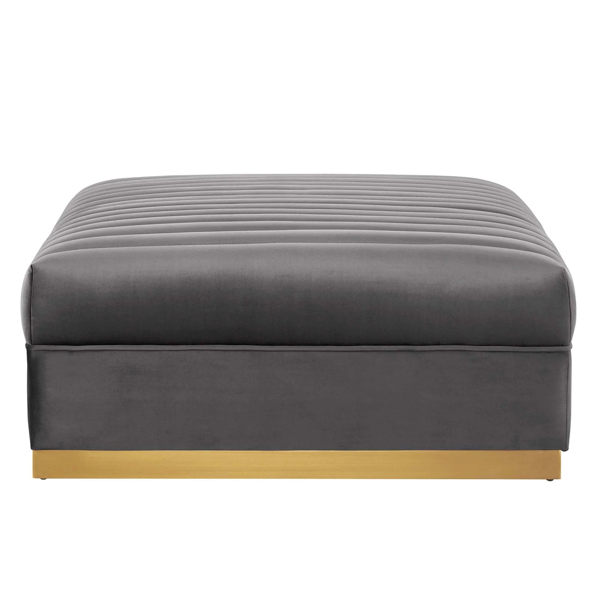 Sanguine 7-Piece Channel Tufted Performance Velvet Right-Facing Modular Sectional Sofa in Gray