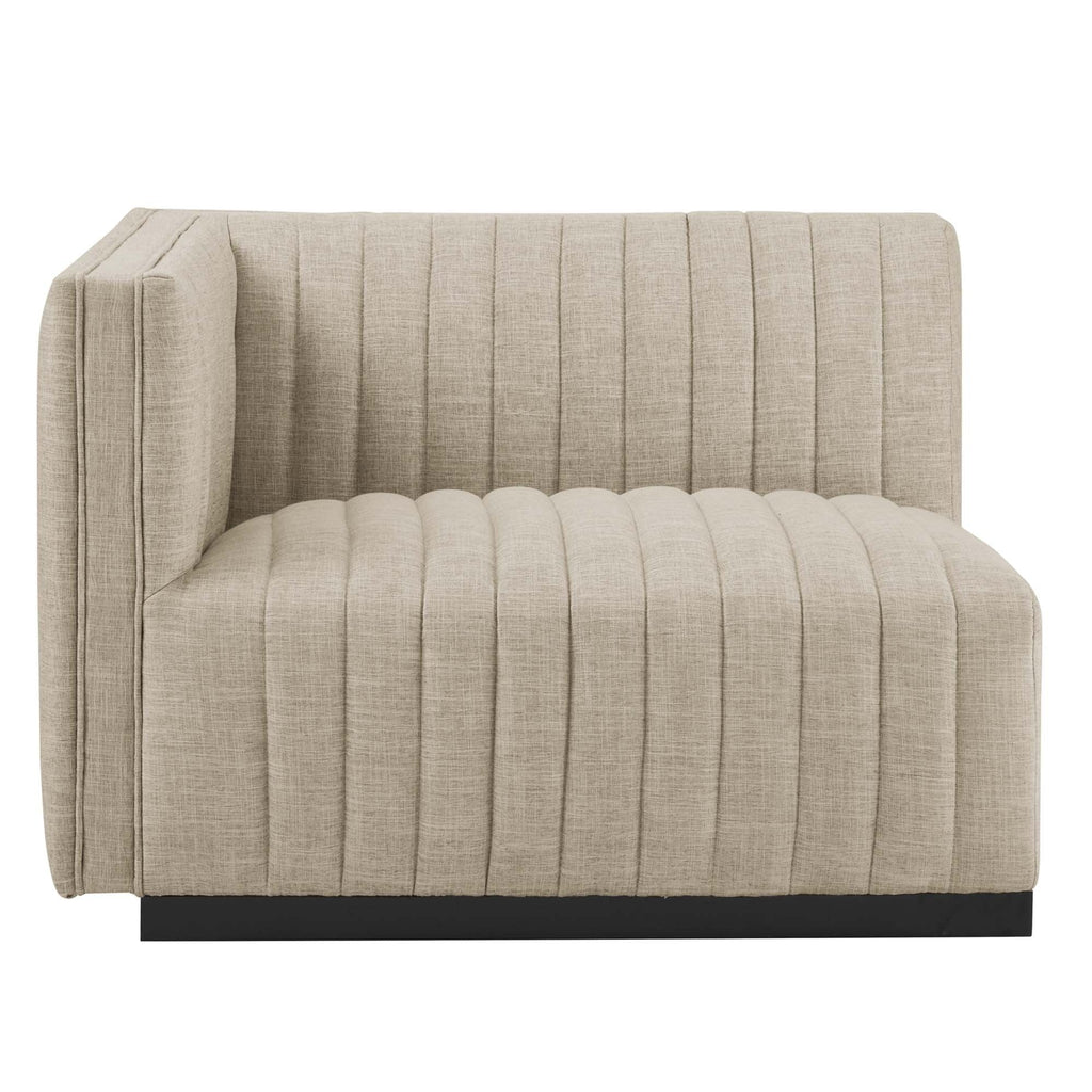 Conjure 5-Piece Channel Tufted Upholstered Fabric Sectional